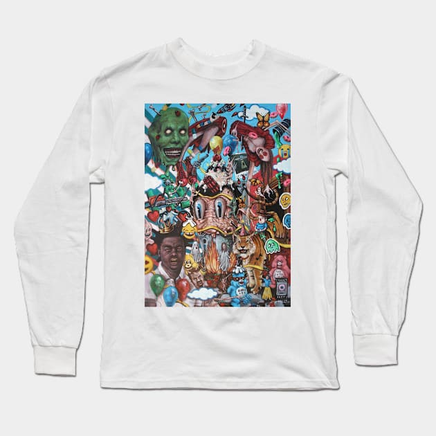 Your Memories Are Lies XXVII: Escalation | Apocalyptic Labyrinth | Fantasy VS Reality | Acid Bath | Original Oil Painting Tyler Tilley Long Sleeve T-Shirt by Tiger Picasso